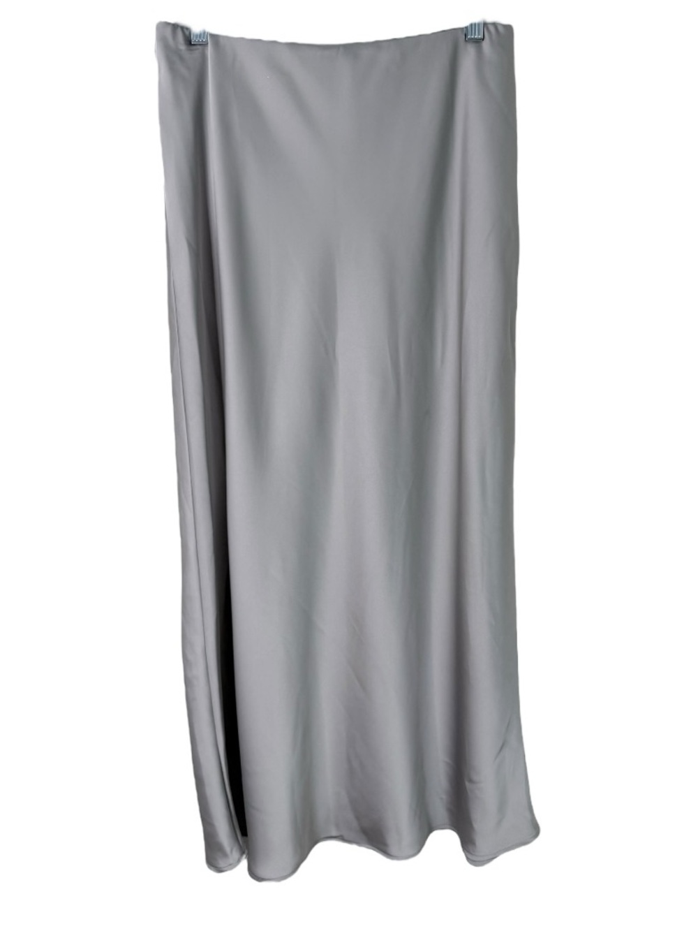 House of Harlow 1960 Satin Midi Slip Skirt Gray Bias Cut Women’s Medium - Picture 2 of 5